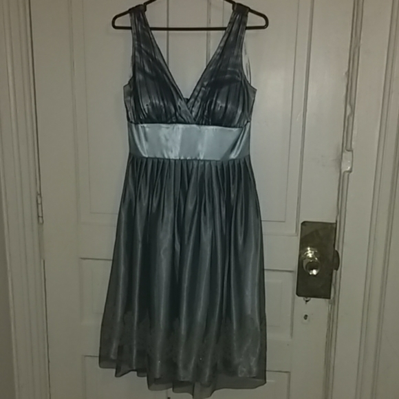 David's Bridal Light Blue and Black dress - Picture 2 of 5